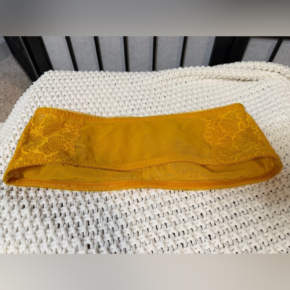 Free People Yellow Lace Malinda Mandeau Strapless Bandeau Bra M - Picture 3 of 4